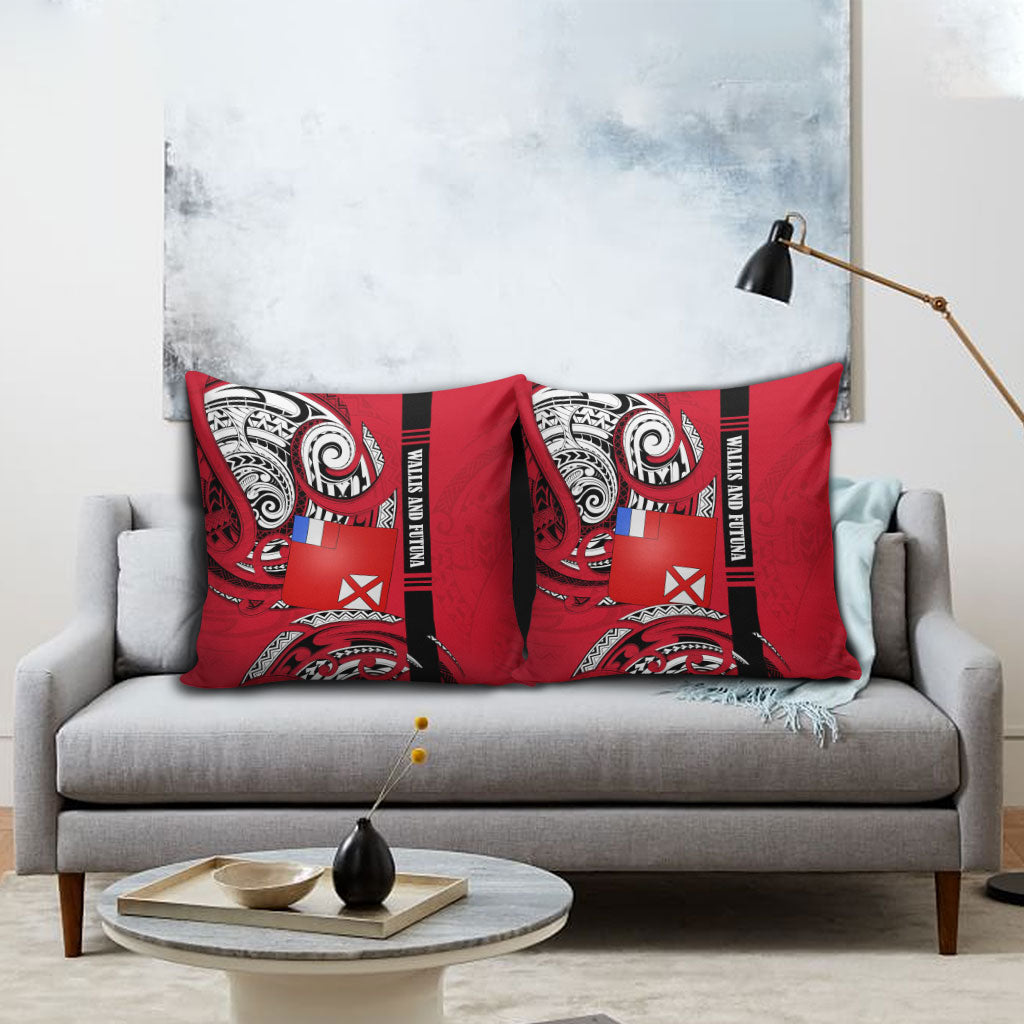 Wallis And Futuna Pillow Cover Tribal Polynesian Tattoo Flag Motif TS04 - Polynesian Pride