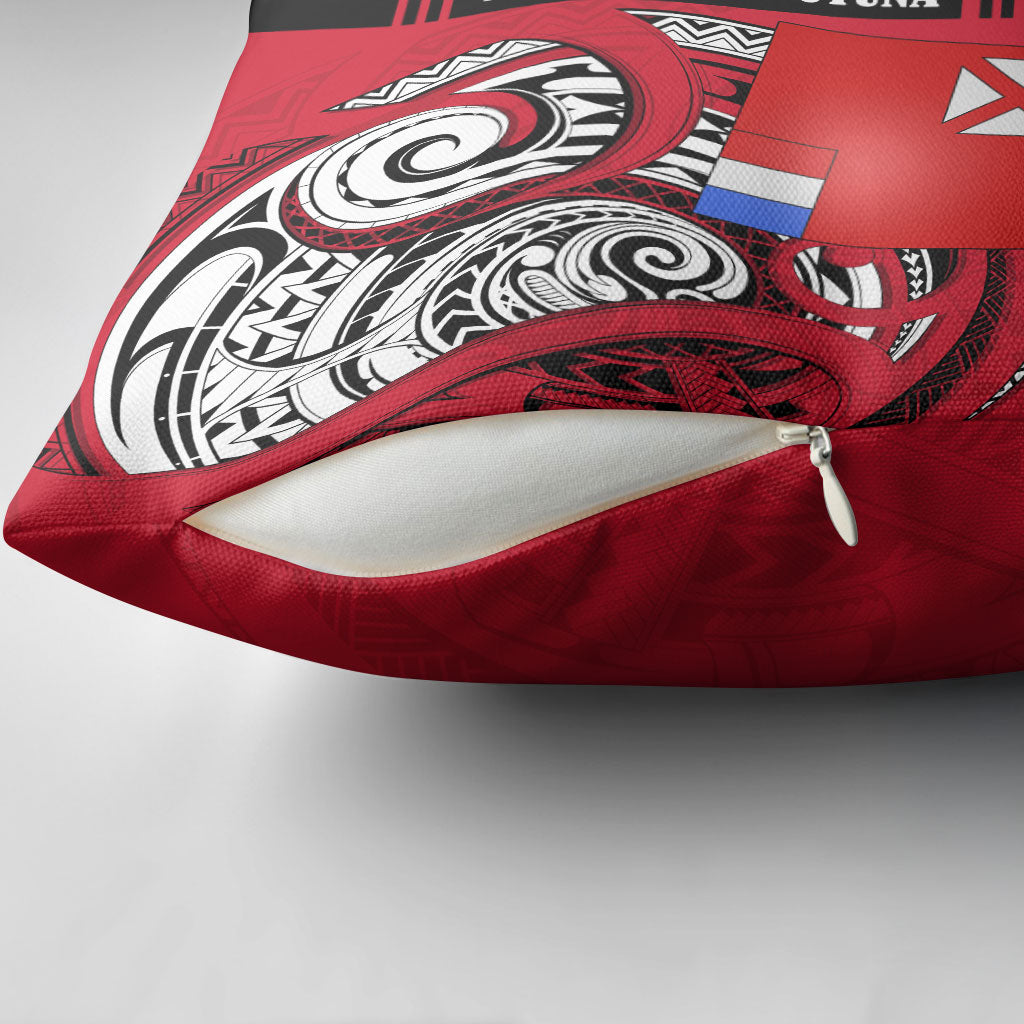 Wallis And Futuna Pillow Cover Tribal Polynesian Tattoo Flag Motif TS04 - Polynesian Pride