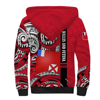 Wallis And Futuna Sherpa Hoodie Tribal Polynesian Tattoo Flag Motif TS04 - Polynesian Pride