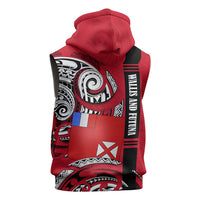 Wallis And Futuna Sleeveless Zip Hoodie Tribal Polynesian Tattoo Flag Motif TS04 - Polynesian Pride