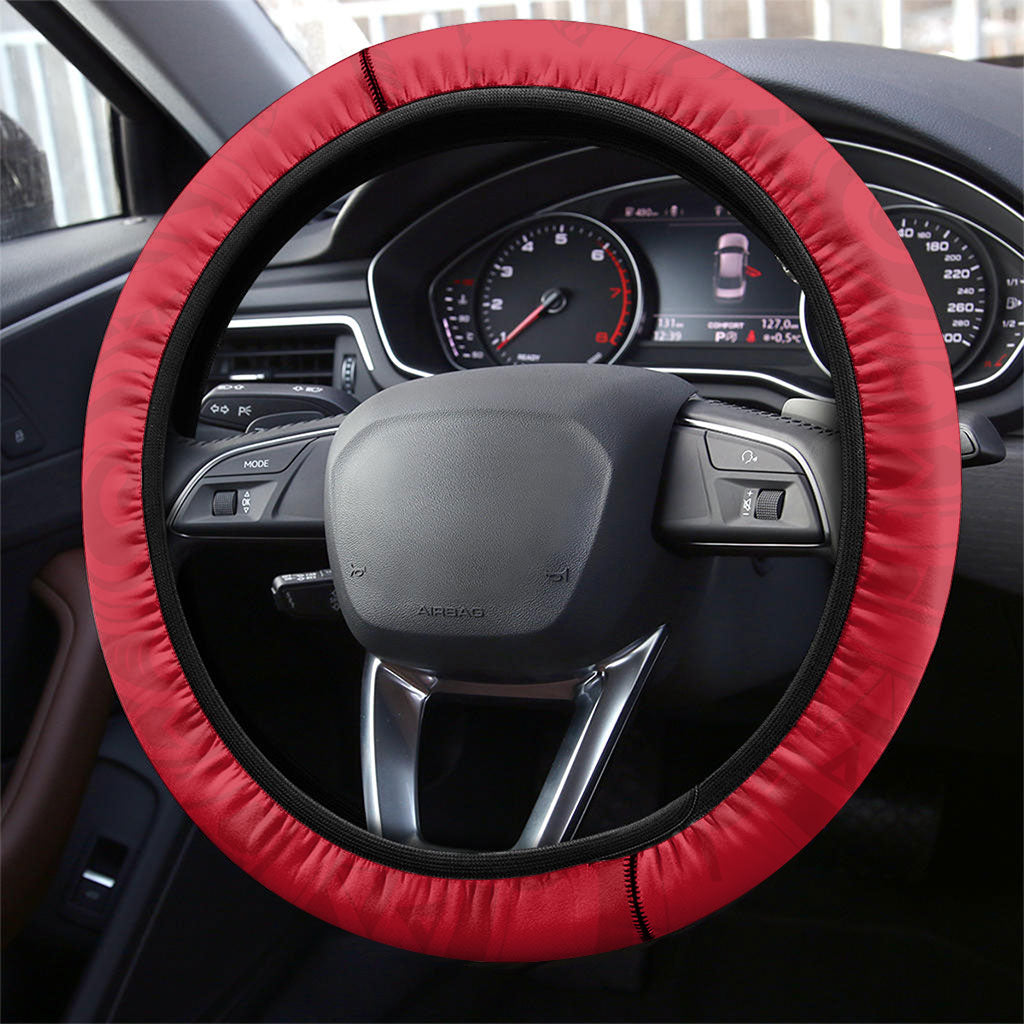 Wallis And Futuna Steering Wheel Cover Tribal Polynesian Tattoo Flag Motif TS04 - Polynesian Pride