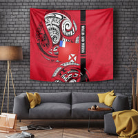 Wallis And Futuna Tapestry Tribal Polynesian Tattoo Flag Motif TS04 Red Black - Polynesian Pride