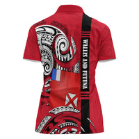 Wallis And Futuna Women Polo Shirt Tribal Polynesian Tattoo Flag Motif TS04 - Polynesian Pride