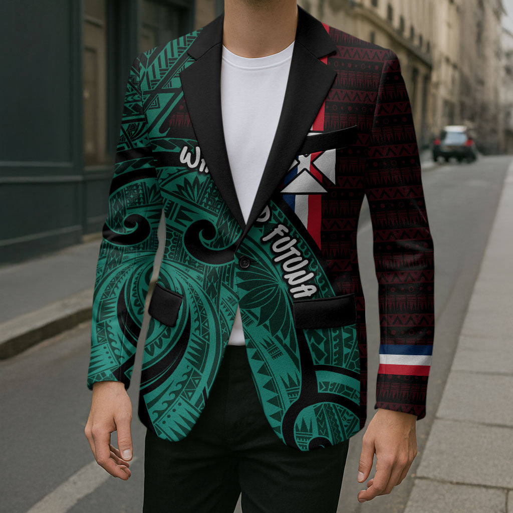 Wallis And Futuna Blazer Tribal Polynesian Tattoo Heritage Cross Flag TS04 - Polynesian Pride