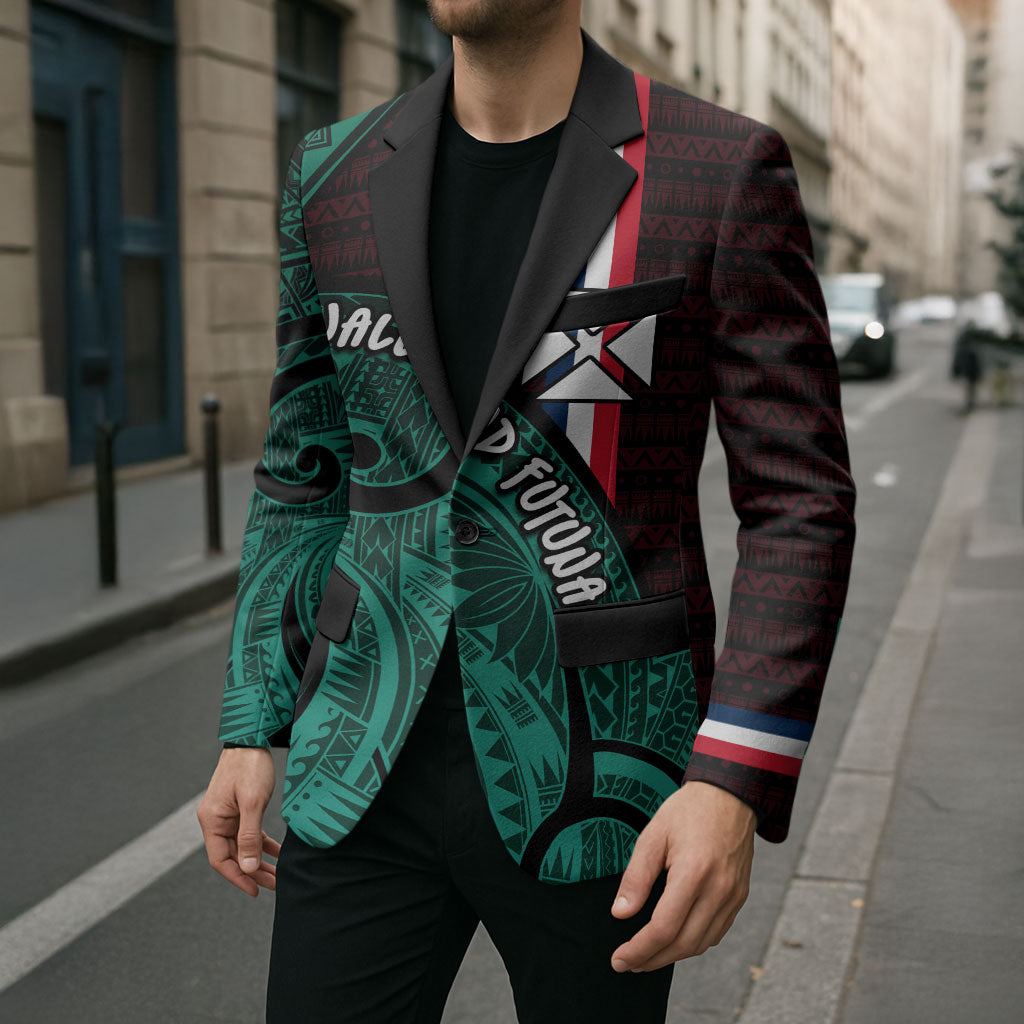 Wallis And Futuna Blazer Tribal Polynesian Tattoo Heritage Cross Flag TS04 - Polynesian Pride