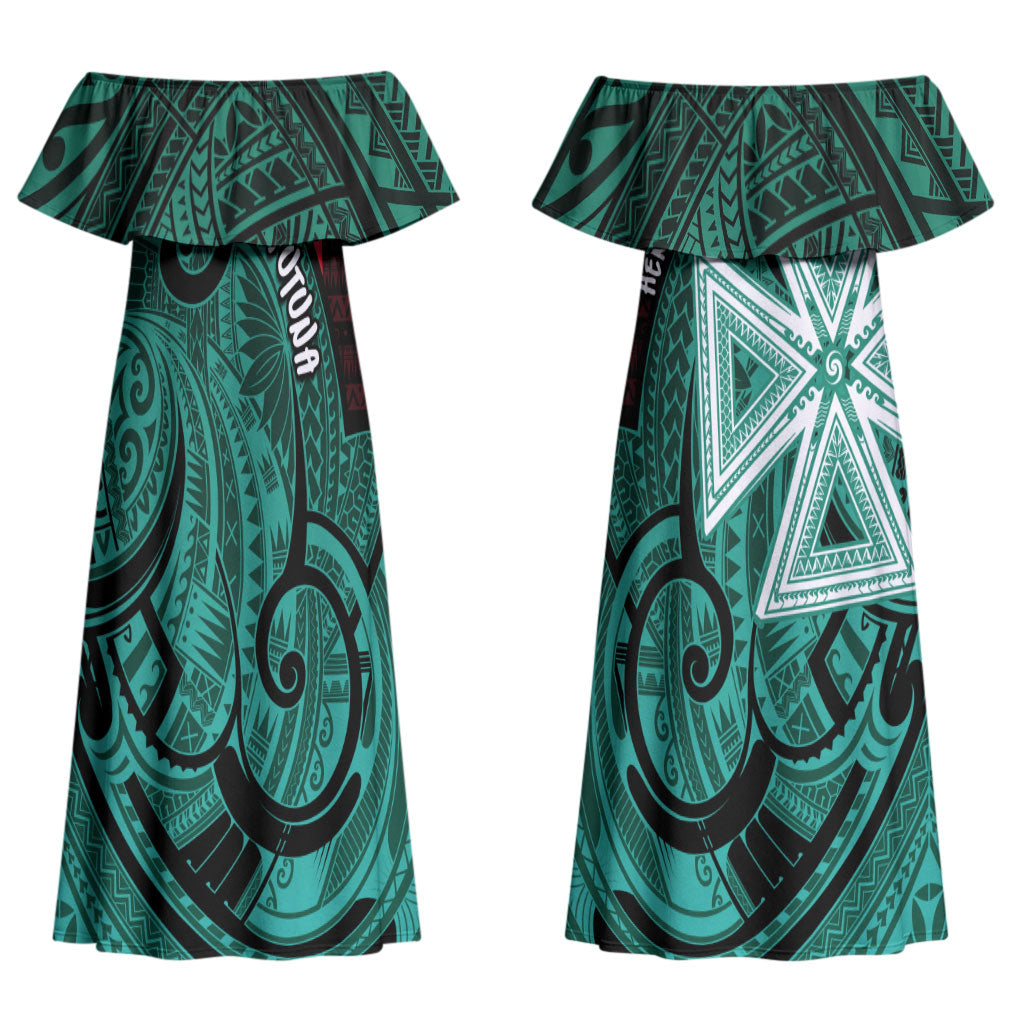 Wallis And Futuna Couples Matching Off Shoulder Maxi Dress and Hawaiian Shirt Tribal Polynesian Tattoo Heritage Cross Flag TS04 - Polynesian Pride