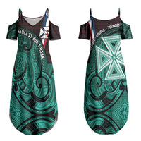Wallis And Futuna Couples Matching Summer Maxi Dress and Hawaiian Shirt Tribal Polynesian Tattoo Heritage Cross Flag TS04 - Polynesian Pride