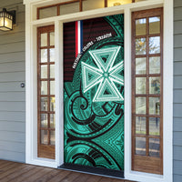 Wallis And Futuna Door Cover Tribal Polynesian Tattoo Heritage Cross Flag TS04 - Polynesian Pride