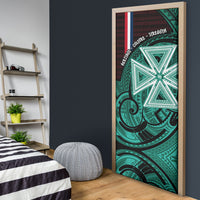 Wallis And Futuna Door Cover Tribal Polynesian Tattoo Heritage Cross Flag TS04 - Polynesian Pride
