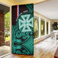 Wallis And Futuna Door Cover Tribal Polynesian Tattoo Heritage Cross Flag TS04 - Polynesian Pride