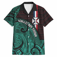 Wallis And Futuna Hawaiian Shirt Tribal Polynesian Tattoo Heritage Cross Flag TS04 Green Black - Polynesian Pride