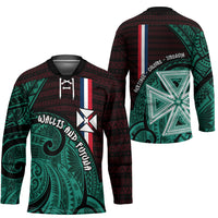 Wallis And Futuna Hockey Jersey Tribal Polynesian Tattoo Heritage Cross Flag TS04 - Polynesian Pride