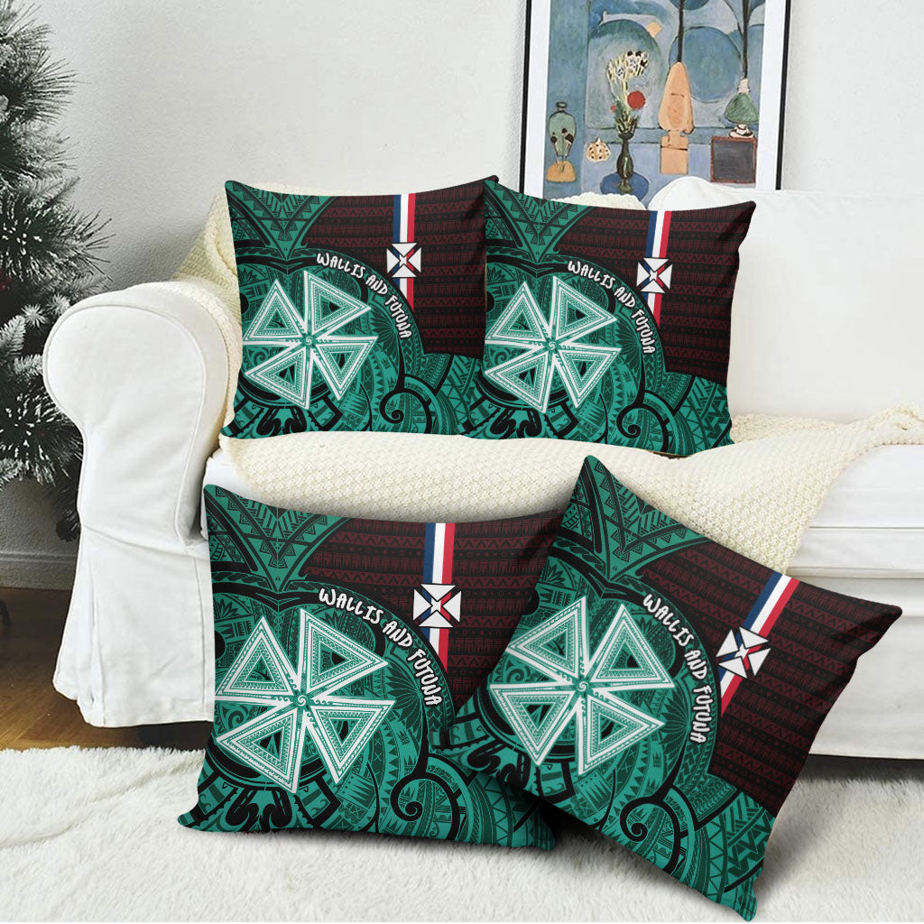 Wallis And Futuna Pillow Cover Tribal Polynesian Tattoo Heritage Cross Flag TS04 - Polynesian Pride