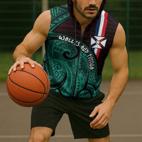 Wallis And Futuna Sleeveless Zip Hoodie Tribal Polynesian Tattoo Heritage Cross Flag TS04 - Polynesian Pride