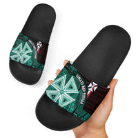 Wallis And Futuna Slide Sandals Tribal Polynesian Tattoo Heritage Cross Flag TS04 - Polynesian Pride