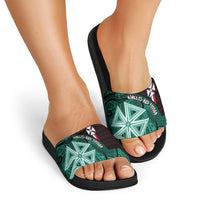 Wallis And Futuna Slide Sandals Tribal Polynesian Tattoo Heritage Cross Flag TS04 - Polynesian Pride