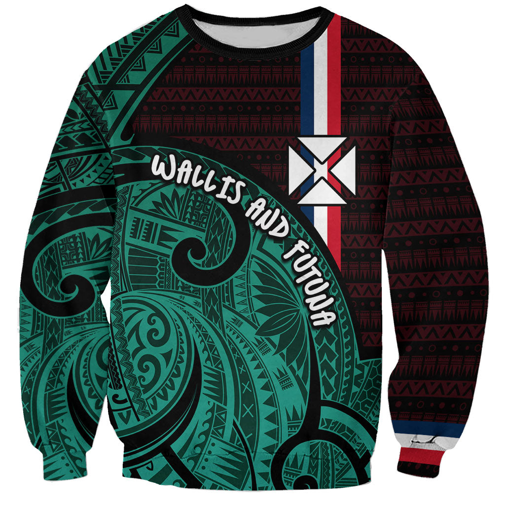 Wallis And Futuna Sweatshirt Tribal Polynesian Tattoo Heritage Cross Flag