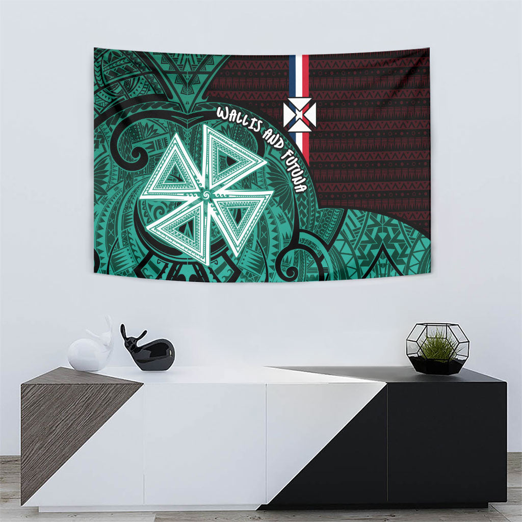 Wallis And Futuna Tapestry Tribal Polynesian Tattoo Heritage Cross Flag TS04 - Polynesian Pride