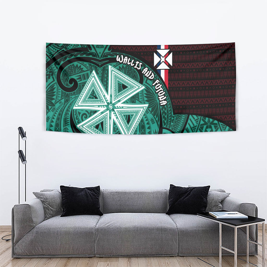 Wallis And Futuna Tapestry Tribal Polynesian Tattoo Heritage Cross Flag TS04 - Polynesian Pride