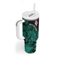 Wallis And Futuna Tumbler With Handle Tribal Polynesian Tattoo Heritage Cross Flag TS04 - Polynesian Pride
