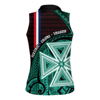 Wallis And Futuna Women Sleeveless Polo Shirt Tribal Polynesian Tattoo Heritage Cross Flag TS04 - Polynesian Pride