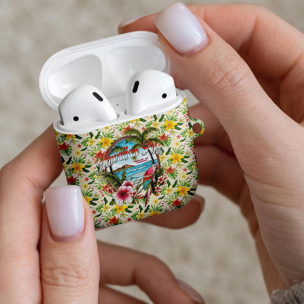 Hawaiian Piko Threads Of Paradise Aloha AirPods Case Tropical Hibiscus Plumeria