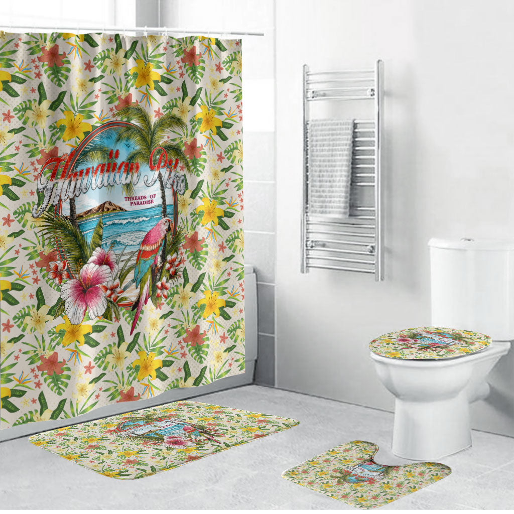 Hawaiian Piko Threads Of Paradise Aloha Bathroom Set Tropical Hibiscus Plumeria