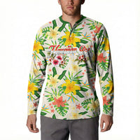 Hawaiian Piko Threads Of Paradise Aloha Button Sweatshirt Tropical Hibiscus Plumeria