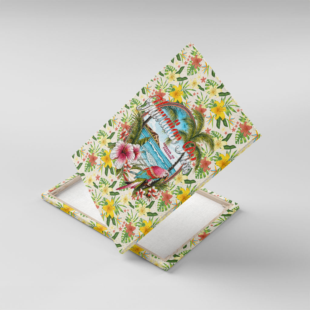 Hawaiian Piko Threads Of Paradise Aloha Canvas Wall Art Tropical Hibiscus Plumeria