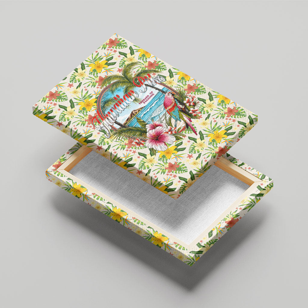 Hawaiian Piko Threads Of Paradise Aloha Canvas Wall Art Tropical Hibiscus Plumeria
