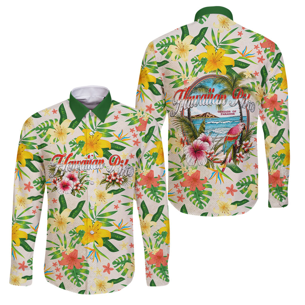 Hawaiian Piko Threads Of Paradise Aloha Family Matching Mermaid Dress and Hawaiian Shirt Tropical Hibiscus Plumeria