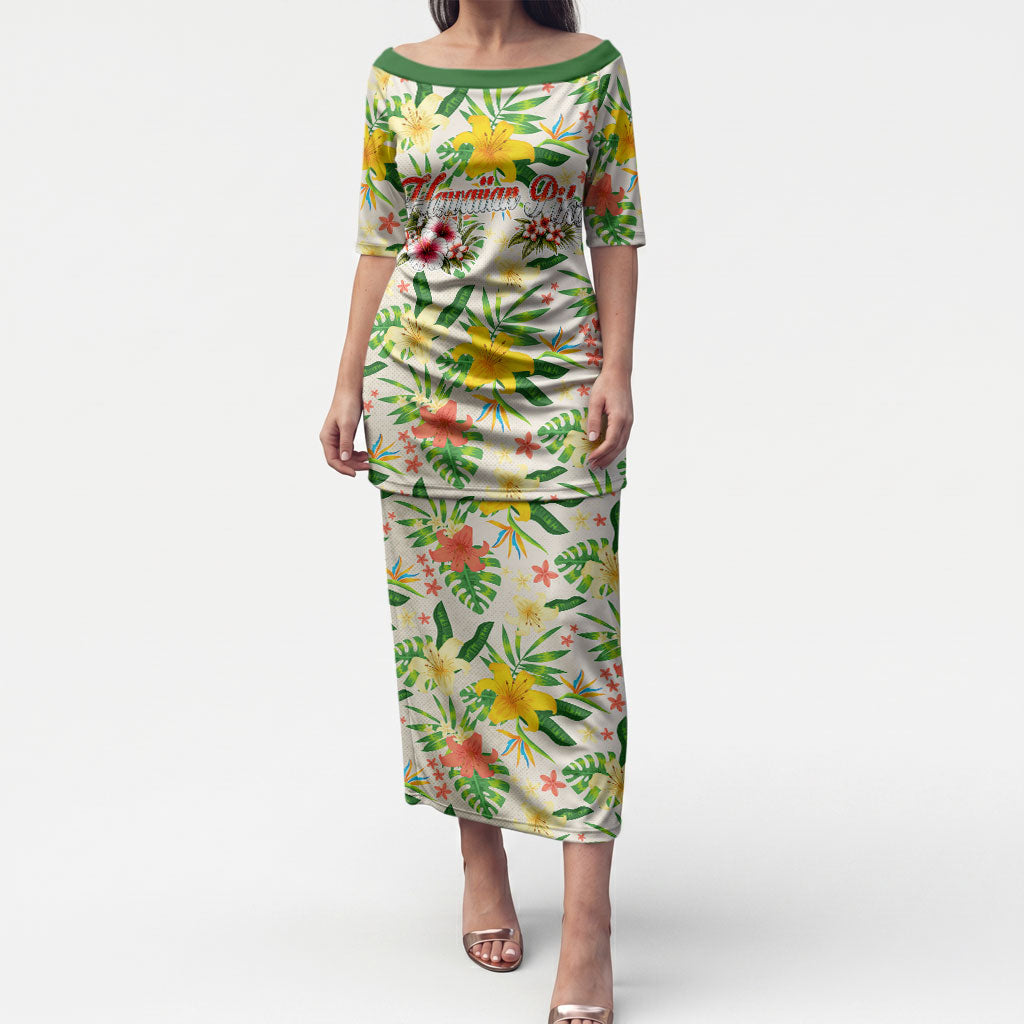 Hawaiian Piko Threads Of Paradise Aloha Puletasi Tropical Hibiscus Plumeria
