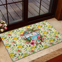 Hawaiian Piko Threads Of Paradise Aloha Rubber Doormat Tropical Hibiscus Plumeria