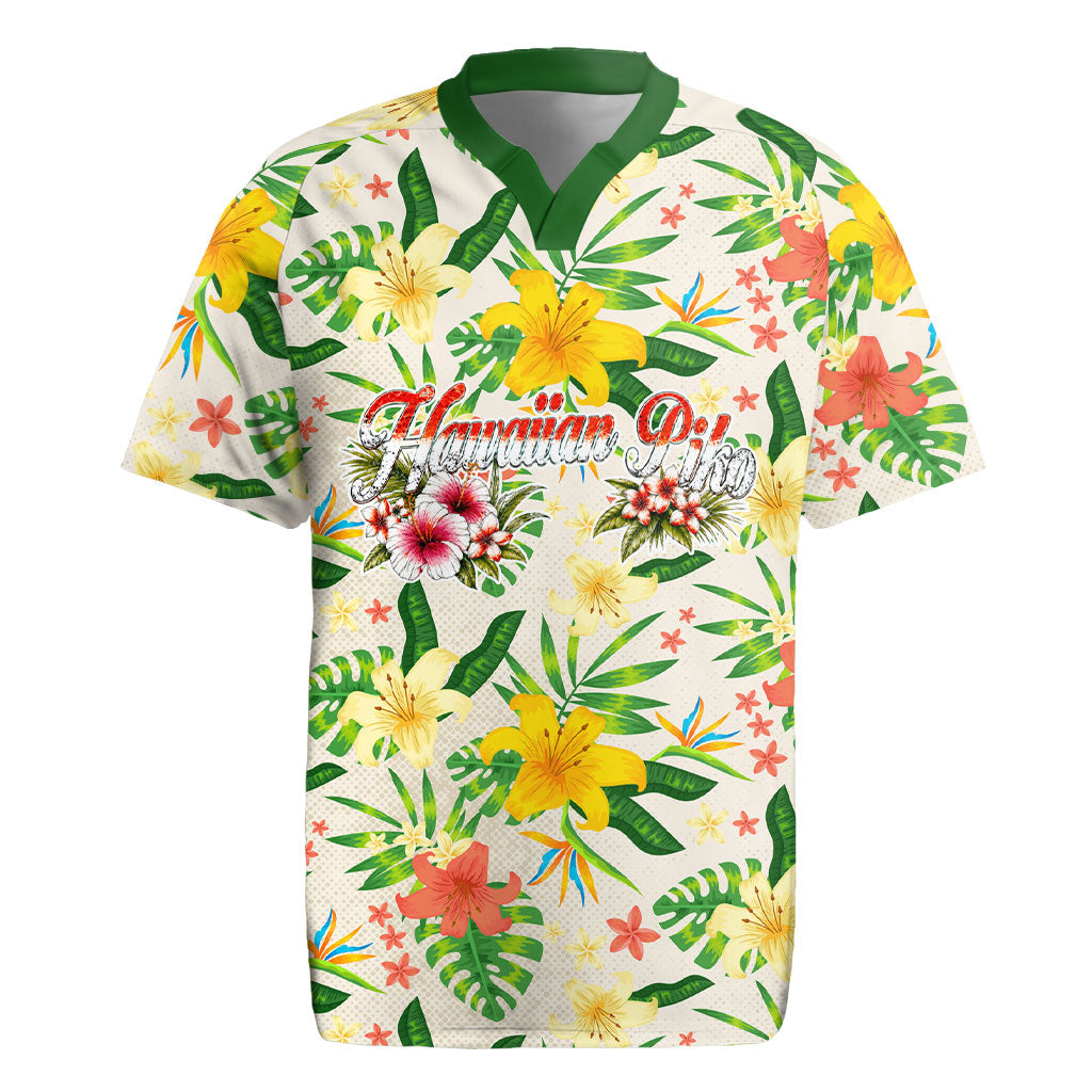 Hawaiian Piko Threads Of Paradise Aloha Rugby Jersey Tropical Hibiscus Plumeria