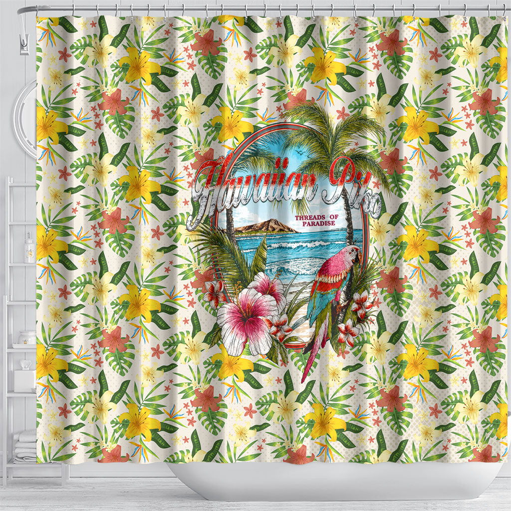 Hawaiian Piko Threads Of Paradise Aloha Shower Curtain Tropical Hibiscus Plumeria