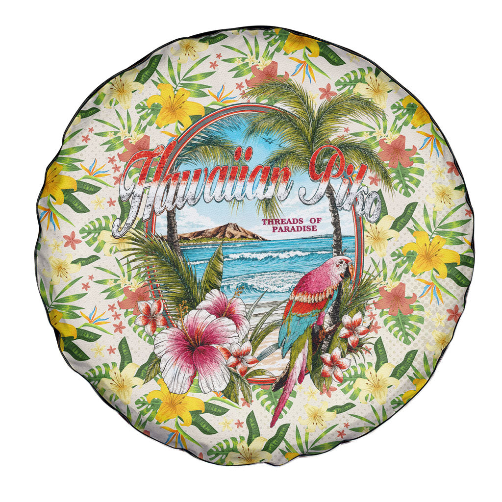 Hawaiian Piko Threads Of Paradise Aloha Spare Tire Cover Tropical Hibiscus Plumeria