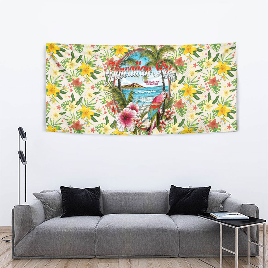 Hawaiian Piko Threads Of Paradise Aloha Tapestry Tropical Hibiscus Plumeria