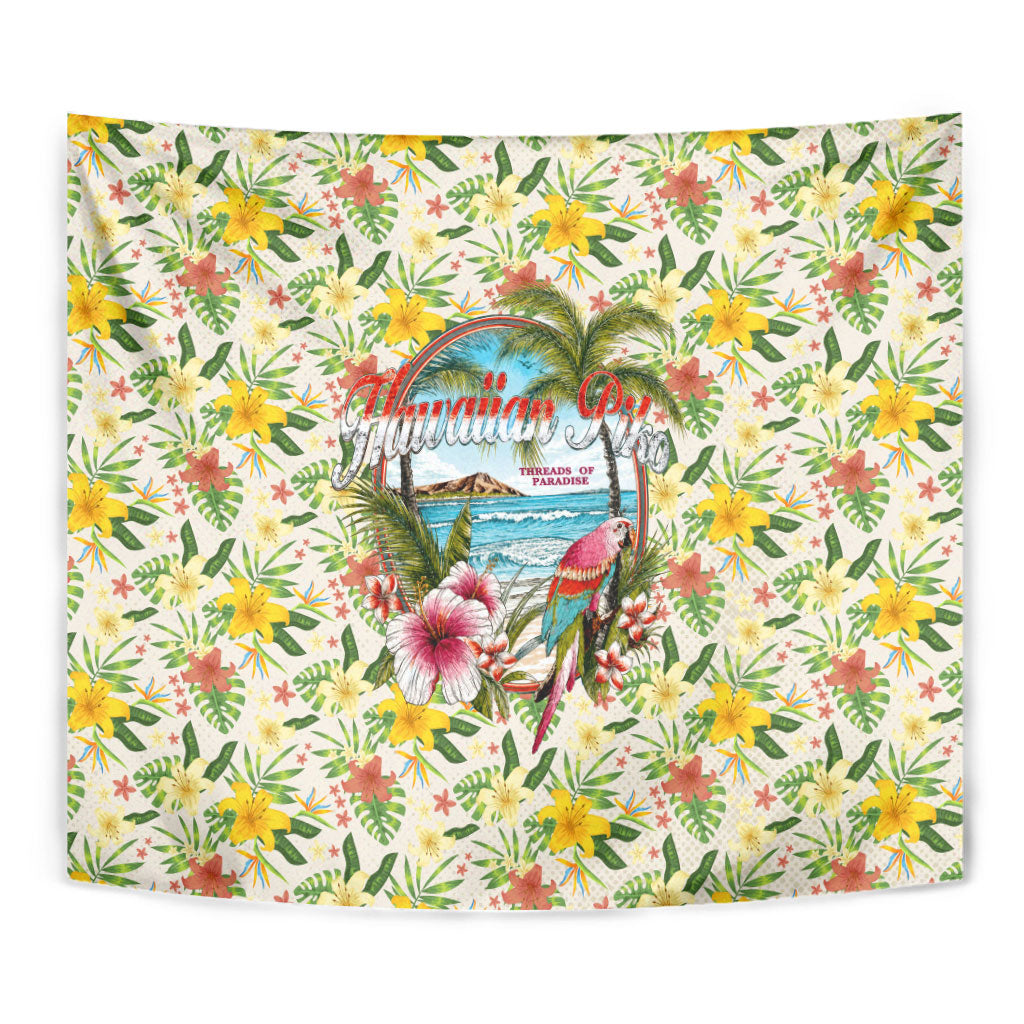 Hawaiian Piko Threads Of Paradise Aloha Tapestry Tropical Hibiscus Plumeria
