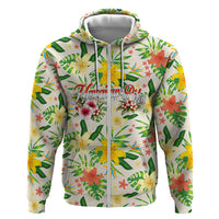 Hawaiian Piko Threads Of Paradise Aloha Zip Hoodie Tropical Hibiscus Plumeria