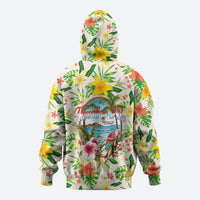 Hawaiian Piko Threads Of Paradise Aloha Zip Hoodie Tropical Hibiscus Plumeria