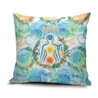 Hawaiian Piko Cultural Pride Aloha Pillow Cover Watercolor Spiral Art - Tropical Plumeria Lei Garland TS04 White Blue - Polynesian Pride