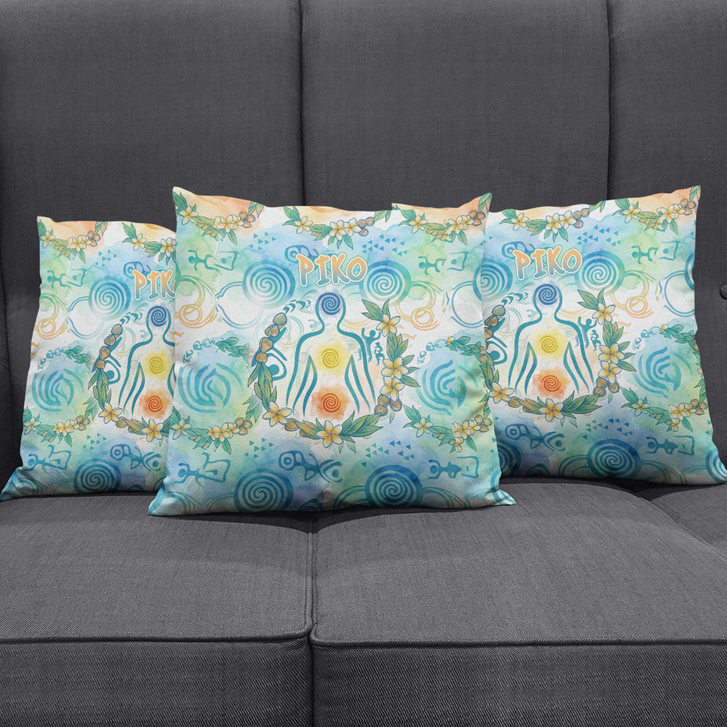 Hawaiian Piko Cultural Pride Aloha Pillow Cover Watercolor Spiral Art - Tropical Plumeria Lei Garland TS04 - Polynesian Pride