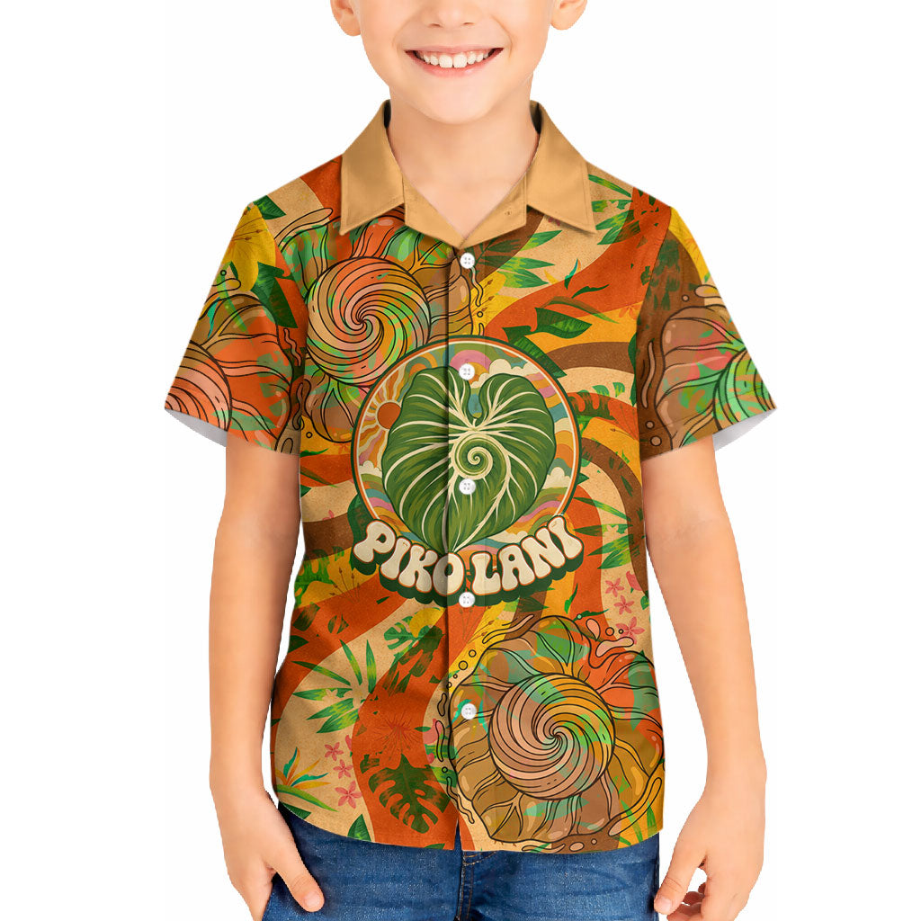 Hawaiian Piko Lani Cultivate I Ka Piko Aloha Hawaiian Shirt Retro Psychedelic Taro Leaf - Hibiscus Flowers