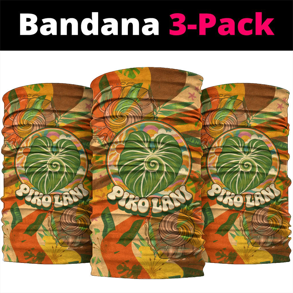 Hawaiian Piko Lani Cultivate I Ka Piko Aloha Neck Gaiter Retro Psychedelic Taro Leaf - Hibiscus Flowers