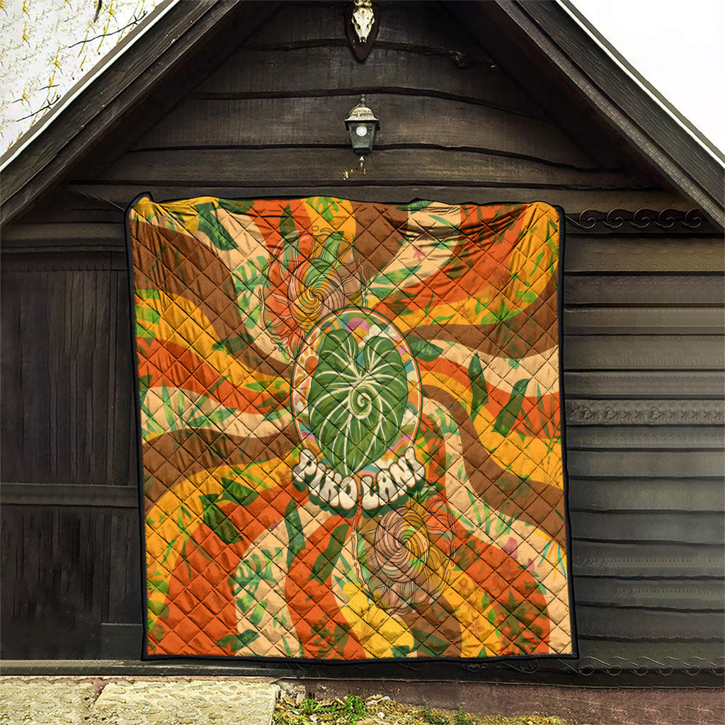 Hawaiian Piko Lani Cultivate I Ka Piko Aloha Quilt Retro Psychedelic Taro Leaf - Hibiscus Flowers