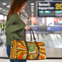 Hawaiian Piko Lani Cultivate I Ka Piko Aloha Travel Bag Retro Psychedelic Taro Leaf - Hibiscus Flowers