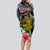 Hawaii Turtle Long Sleeve Bodycon Dress Hawaii Pattern and Turtle Tattoo Dark Cyan Gradient TS04 - Polynesian Pride