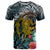 Hawaii Turtle T Shirt Hawaii Pattern and Turtle Tattoo Dark Cyan Gradient TS04 Gradient - Polynesian Pride