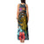 Hawaii Turtle Tank Maxi Dress Hawaii Pattern and Turtle Tattoo Dark Cyan Gradient TS04 - Polynesian Pride