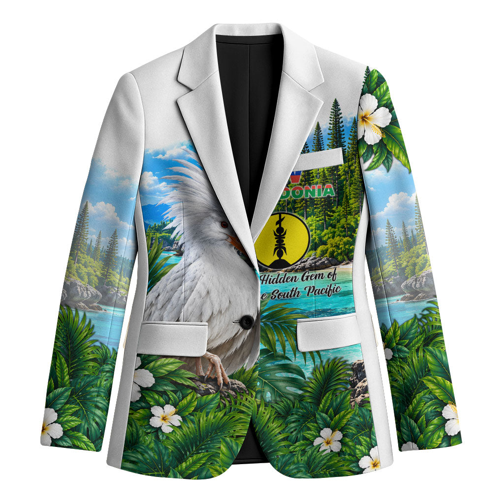 New Caledonia Kagu Bird Nature Blazer South Pacific Hidden Gem Tropical Landscape TS04 Unisex Green White - Polynesian Pride